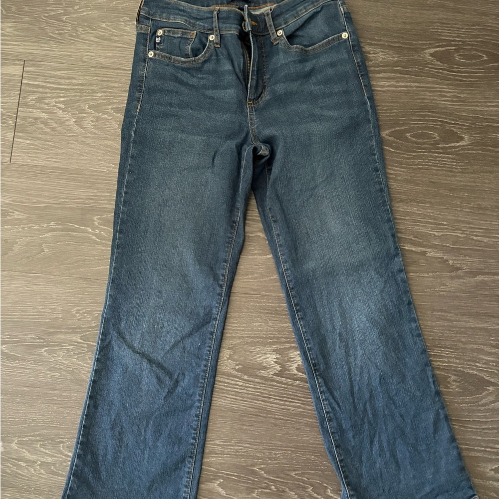 Chaps Women's Straight Leg Blue Jeans- Mid Rise Crop Kick Size 6/28